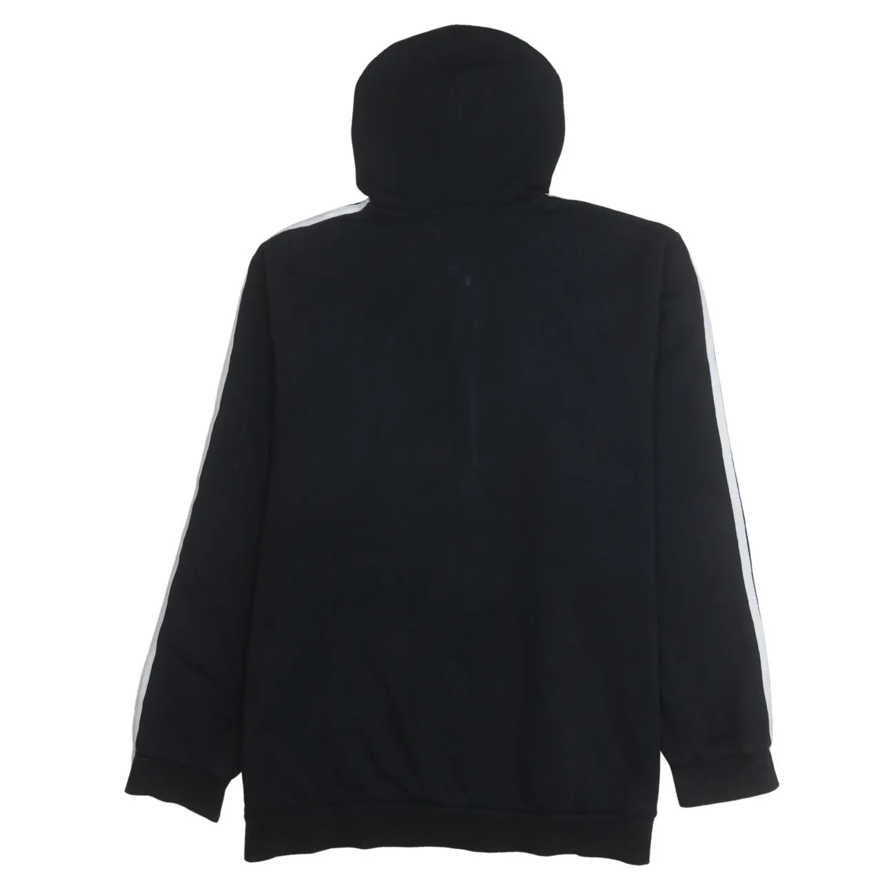 Adidas Black Full Zip Hoodie Men's XXLarge Three Stripe Sleeves Printed Logo Sweatshirt sold by Vintage Club product image thumbnail 2