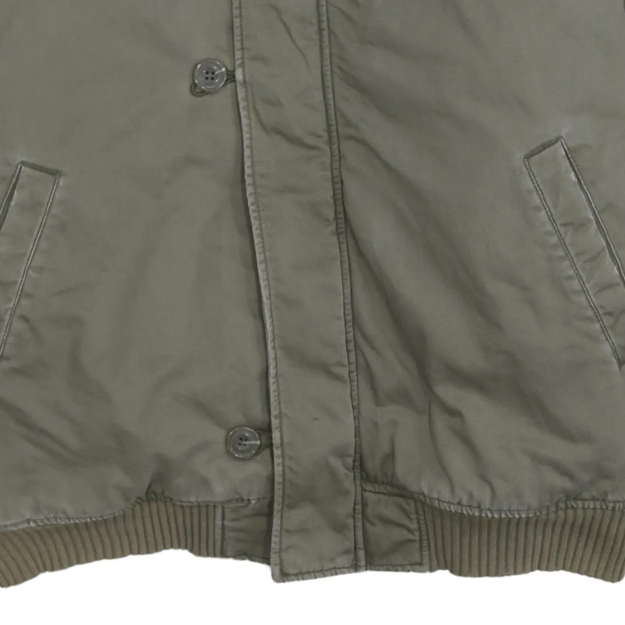 Calvin Klein Khaki Parka Men’s XLarge Faux Fur Hood Ribbed Hem Padded Jacket sold by Vintage Club product image thumbnail 4