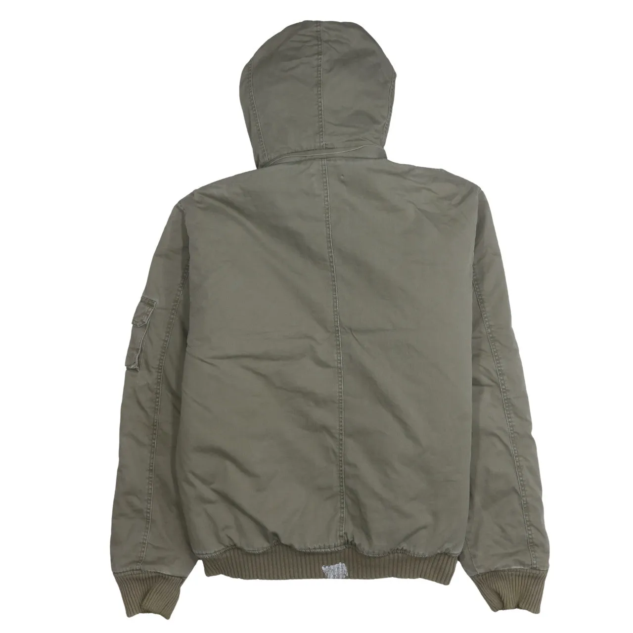 Calvin Klein Khaki Parka Men’s XLarge Faux Fur Hood Ribbed Hem Padded Jacket sold by Vintage Club product image thumbnail 2