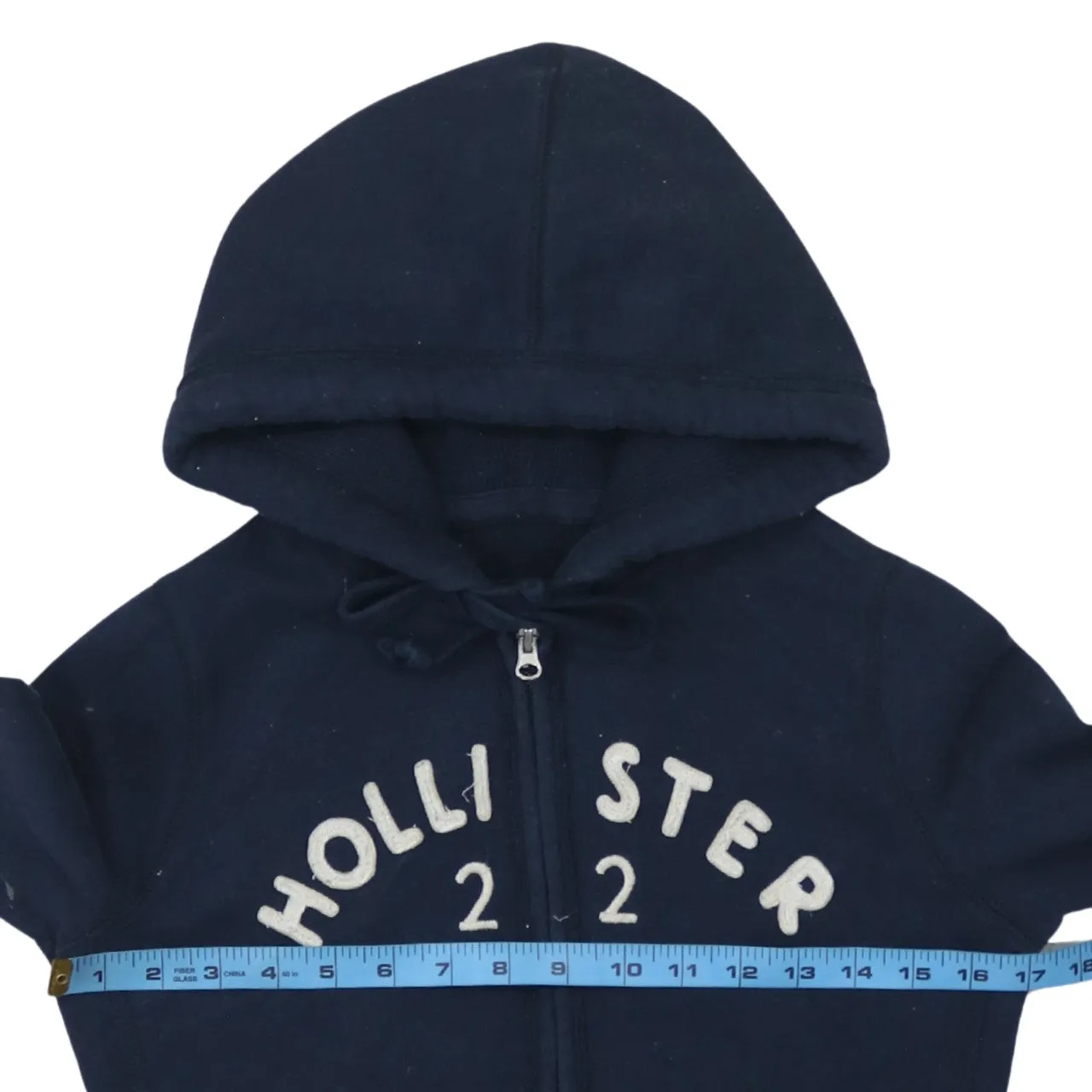 Hollister 90's Spellout Full Zip Up Hoodie Small Navy Blue sold by Vintage Club product image thumbnail 5