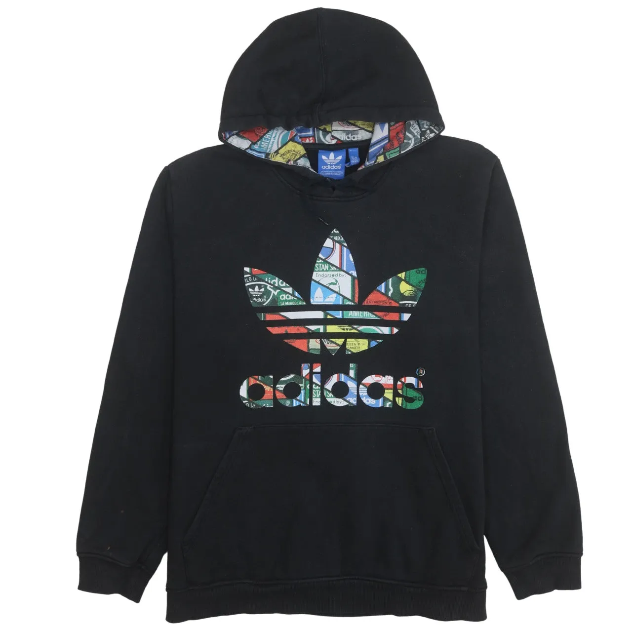 Adidas 90's Spellout Pullover Hoodie XLarge Black sold by Vintage Club