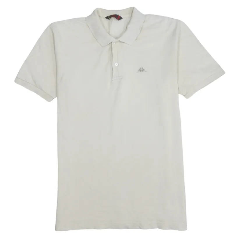 Kappa 90's Short Sleeves Quarter Button Polo Shirt Large Beige Cream made by Kappa