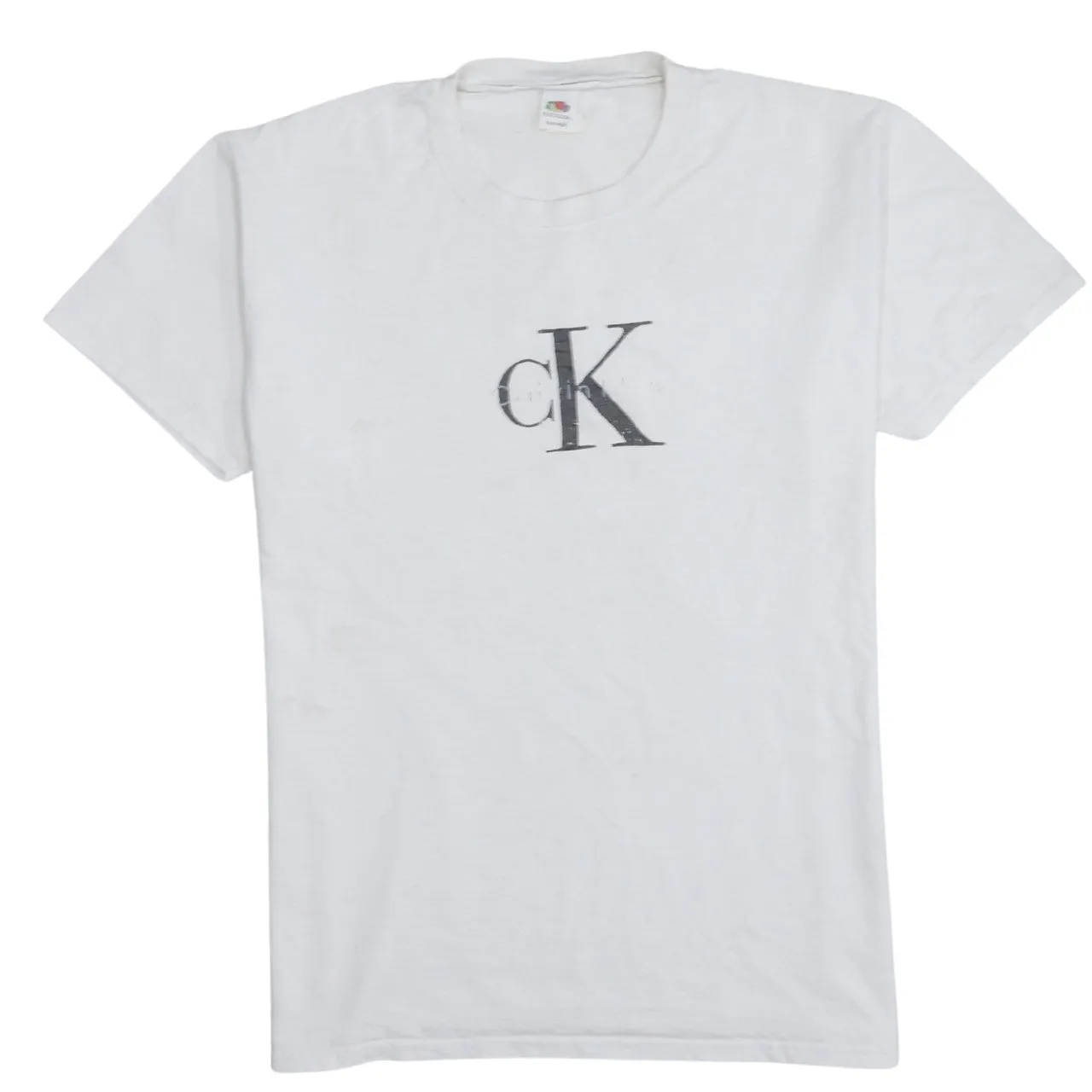 Calvin Klein 90's Spellout Short Sleeves T Shirt Medium White sold by Vintage Club