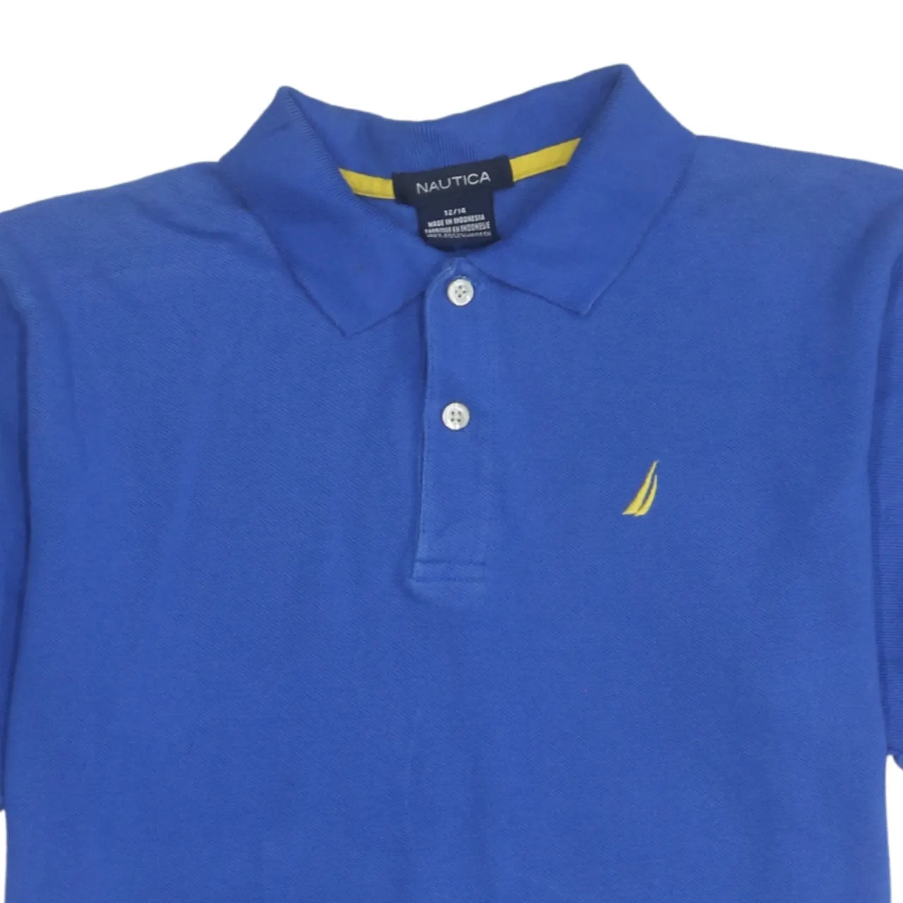 Nautica 90's Short Sleeves Quarter Button Polo Shirt Medium Blue sold by Vintage Club product image thumbnail 3