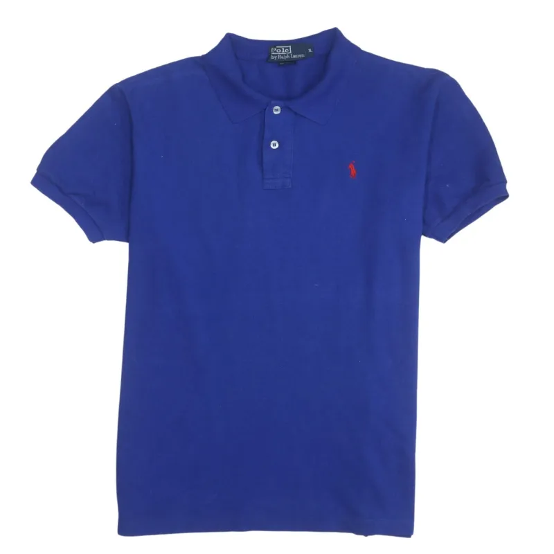 Polo Ralph Lauren 90's Short Sleeves Quarter Button Polo Shirt XLarge Blue sold by Vintage Club