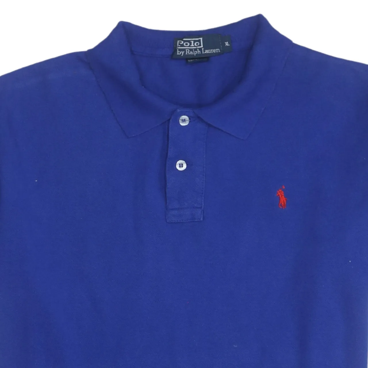 Polo Ralph Lauren 90's Short Sleeves Quarter Button Polo Shirt XLarge Blue sold by Vintage Club product image thumbnail 3