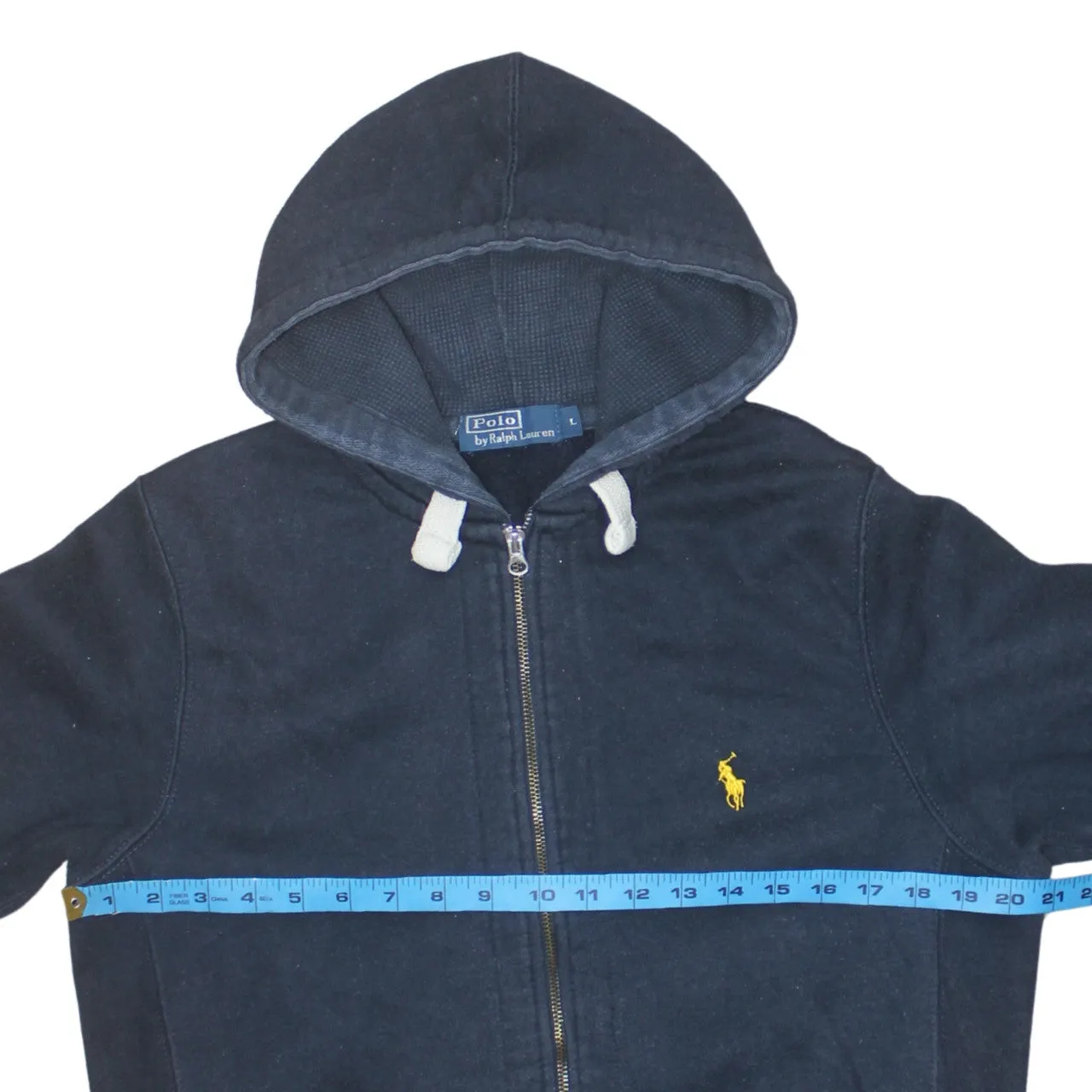 Polo Ralph Lauren 90's Lightweight Full Zip Up Hoodie Large Navy Blue sold by Vintage Club product image thumbnail 5