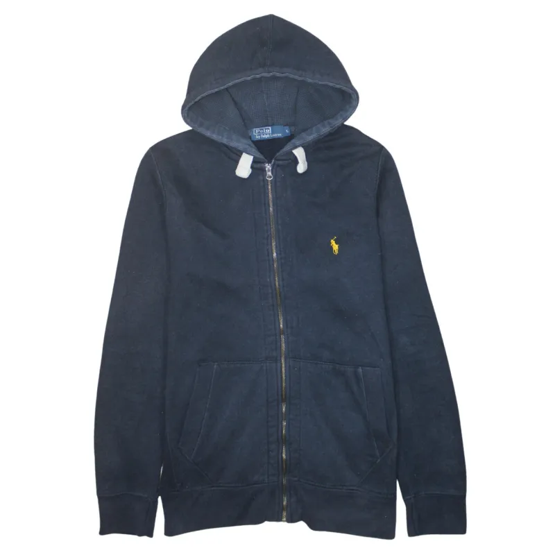 Polo Ralph Lauren 90's Lightweight Full Zip Up Hoodie Large Navy Blue made by Polo by Ralph Lauren