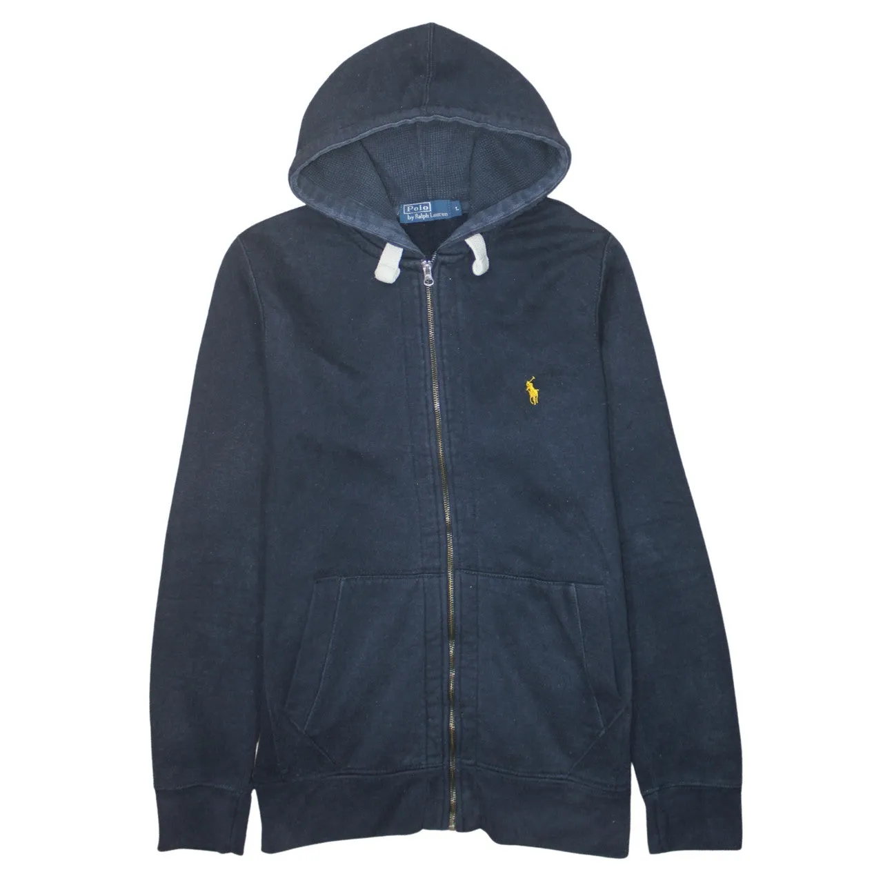 Polo Ralph Lauren 90's Lightweight Full Zip Up Hoodie Large Navy Blue sold by Vintage Club