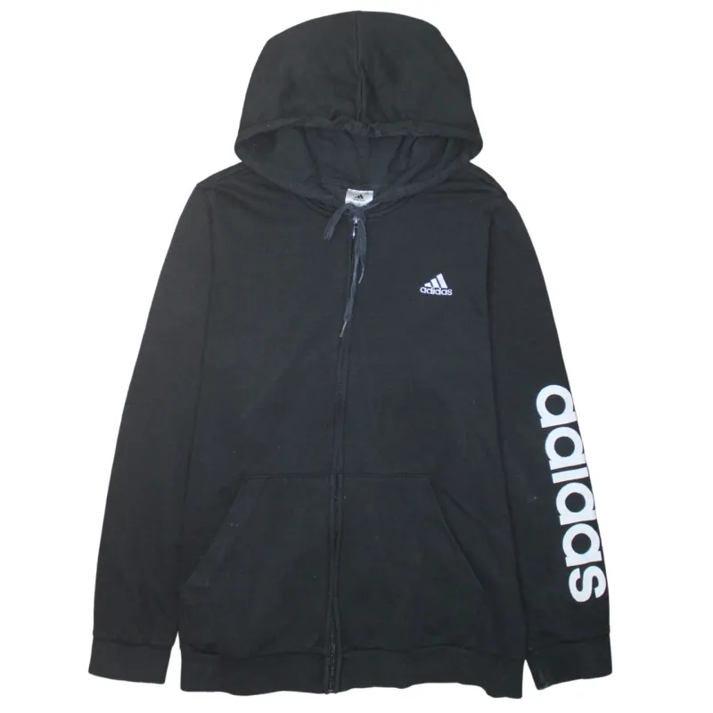 Adidas 90's Drawstring Pockets Full Zip Up Hoodie XXLarge (2XL) Black sold by Vintage Club