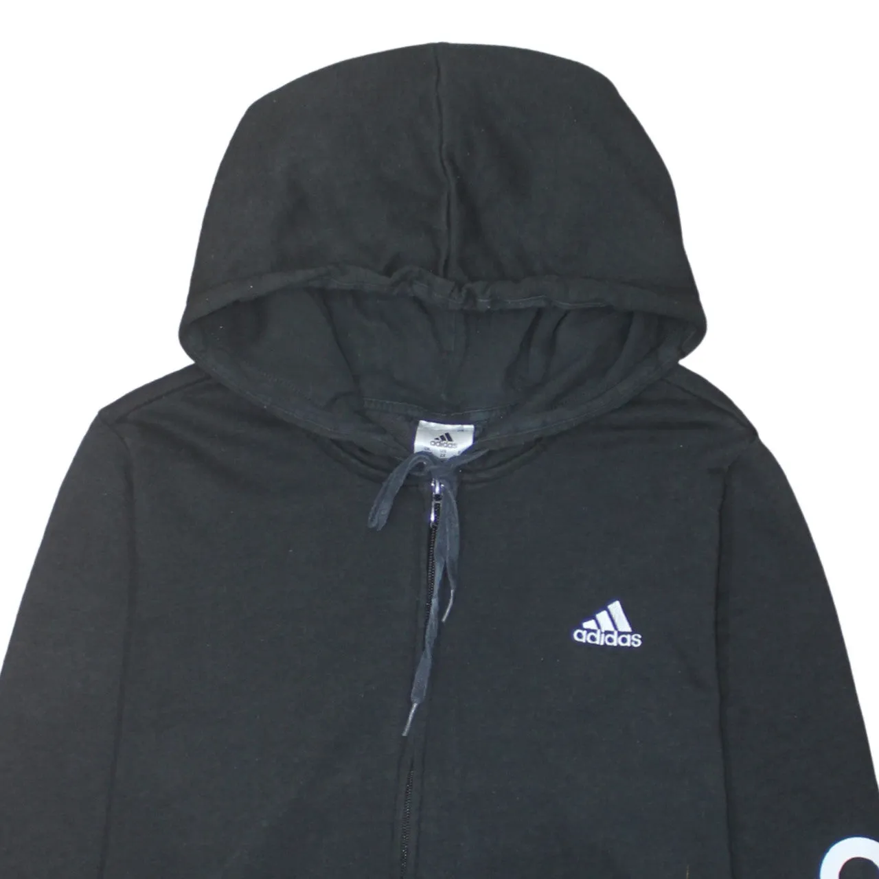 Adidas 90's Drawstring Pockets Full Zip Up Hoodie XXLarge (2XL) Black sold by Vintage Club product image thumbnail 3