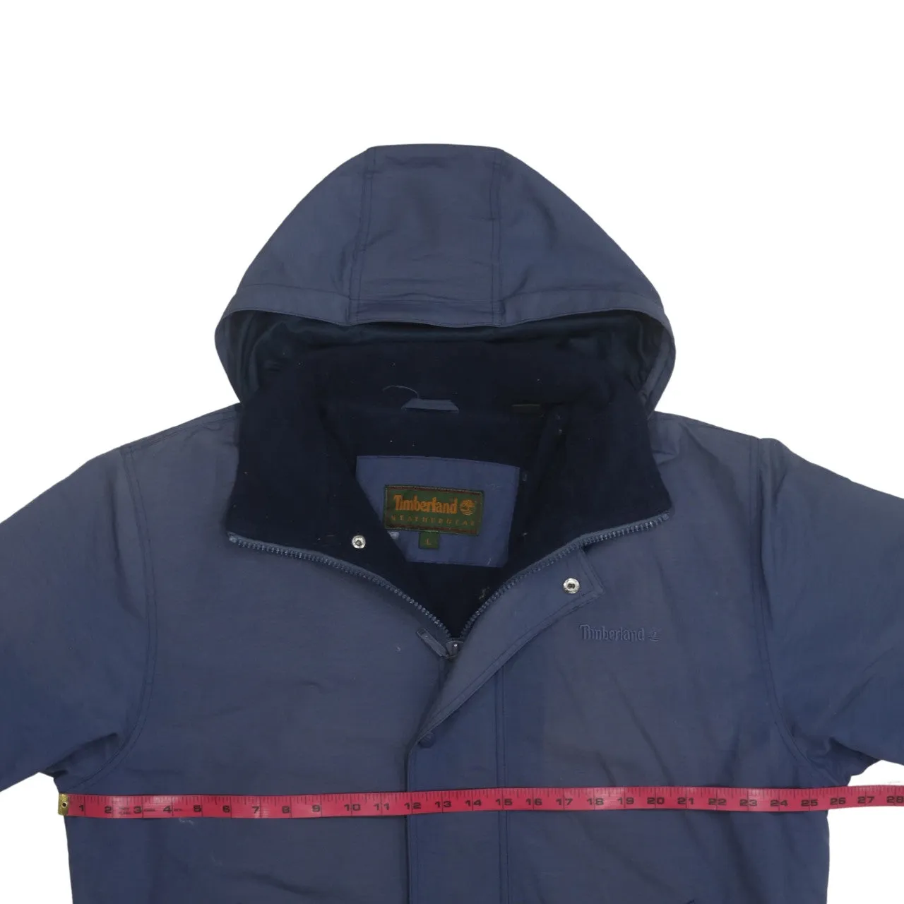 Timberland 90's Hooded Full Zip Up Windbreaker Large Navy Blue sold by Vintage Club product image thumbnail 5