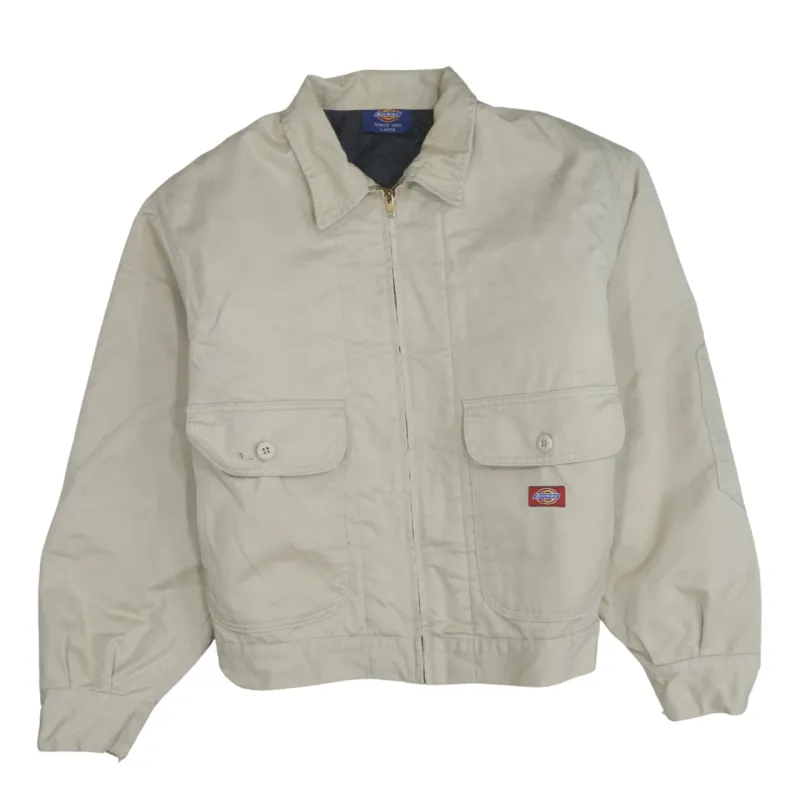 Dickies 90's Plain Full Zip Up Windbreaker Large Beige Cream sold by Vintage Club