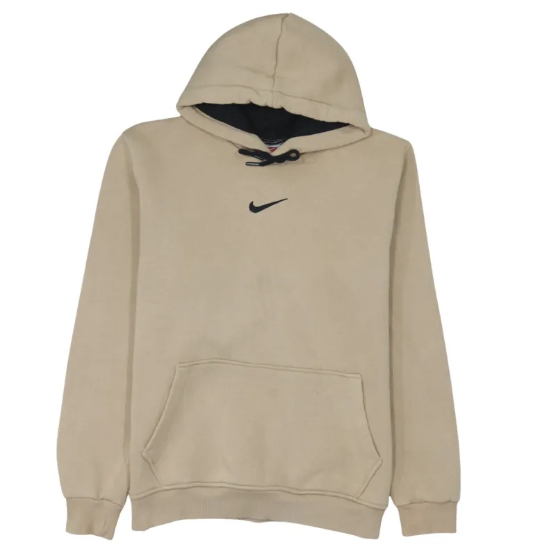 Nike 90's Center Middle Swoosh Pullover Hoodie Large Beige Cream made by Nike