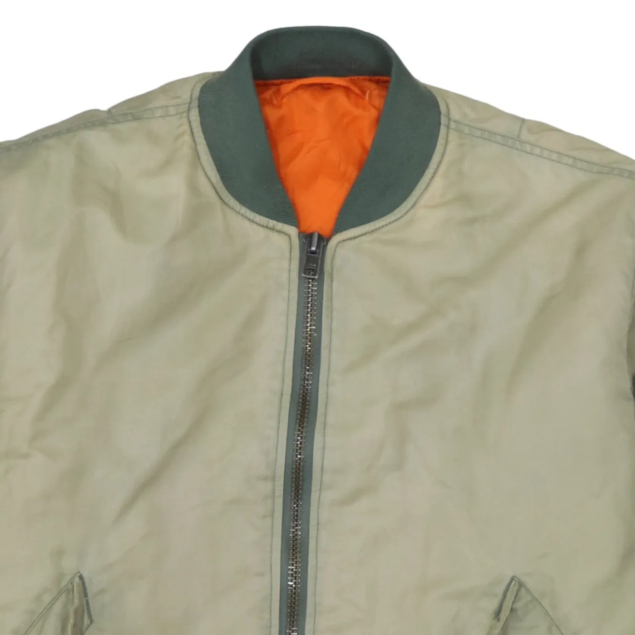 Retro 90's Plain Full Zip Up Windbreaker Large Khaki Green sold by Vintage Club product image thumbnail 3