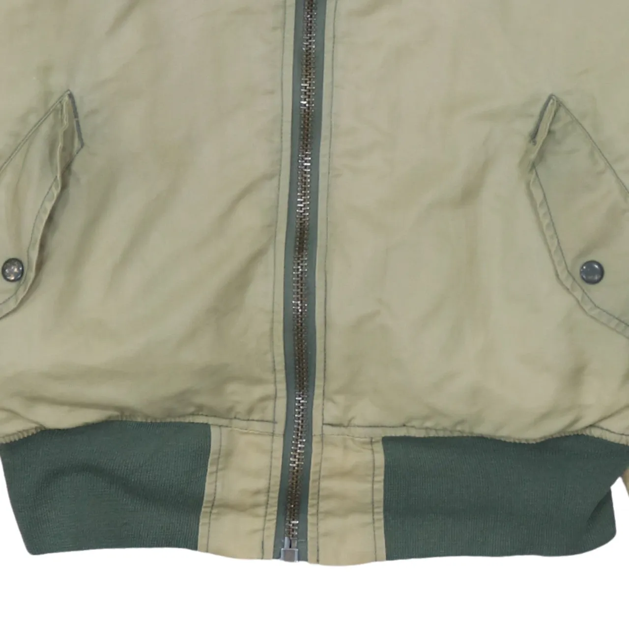 Retro 90's Plain Full Zip Up Windbreaker Large Khaki Green sold by Vintage Club product image thumbnail 4