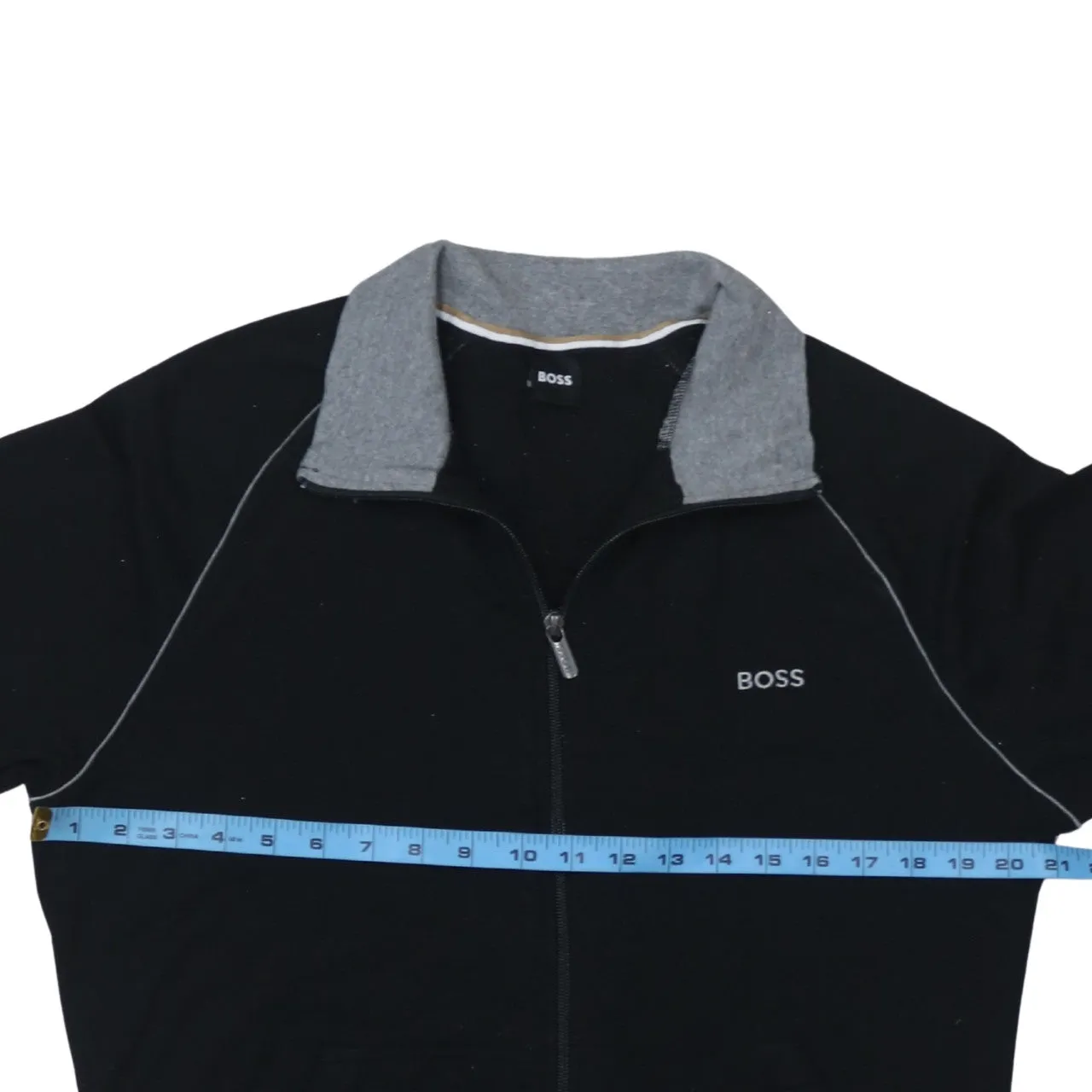 HUGO BOSS 90's Lightweight Full Zip Up Sweatshirt Medium Black sold by Vintage Club product image thumbnail 5
