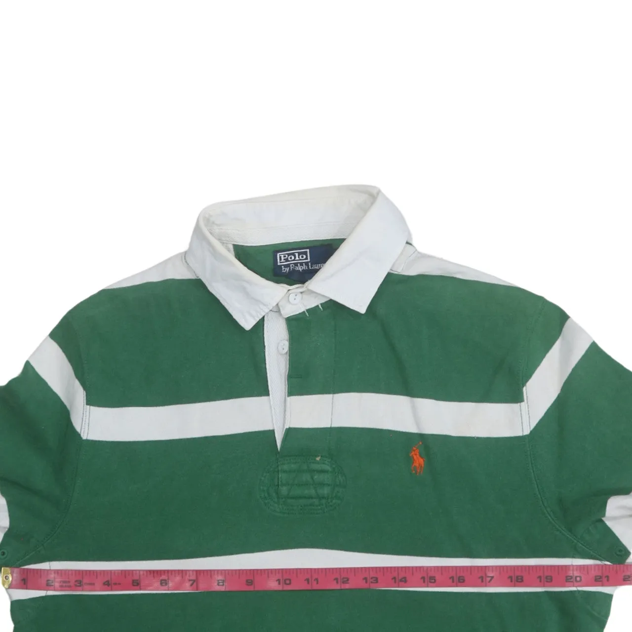 Polo Ralph Lauren 90's Long Sleeve Quarter Button Polo Shirt Medium Green sold by Vintage Club product image thumbnail 5