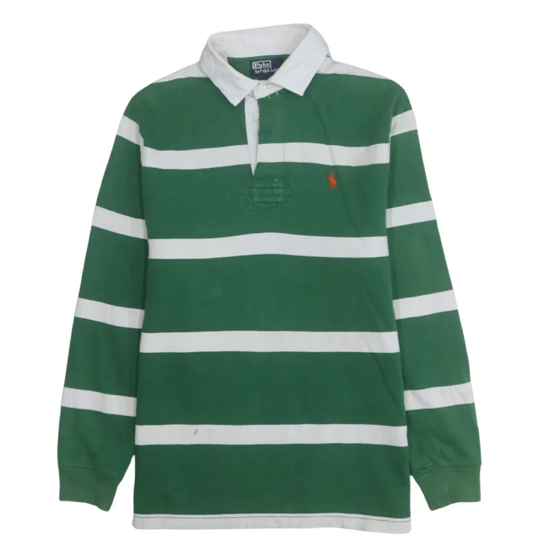 Polo Ralph Lauren 90's Long Sleeve Quarter Button Polo Shirt Medium Green sold by Vintage Club