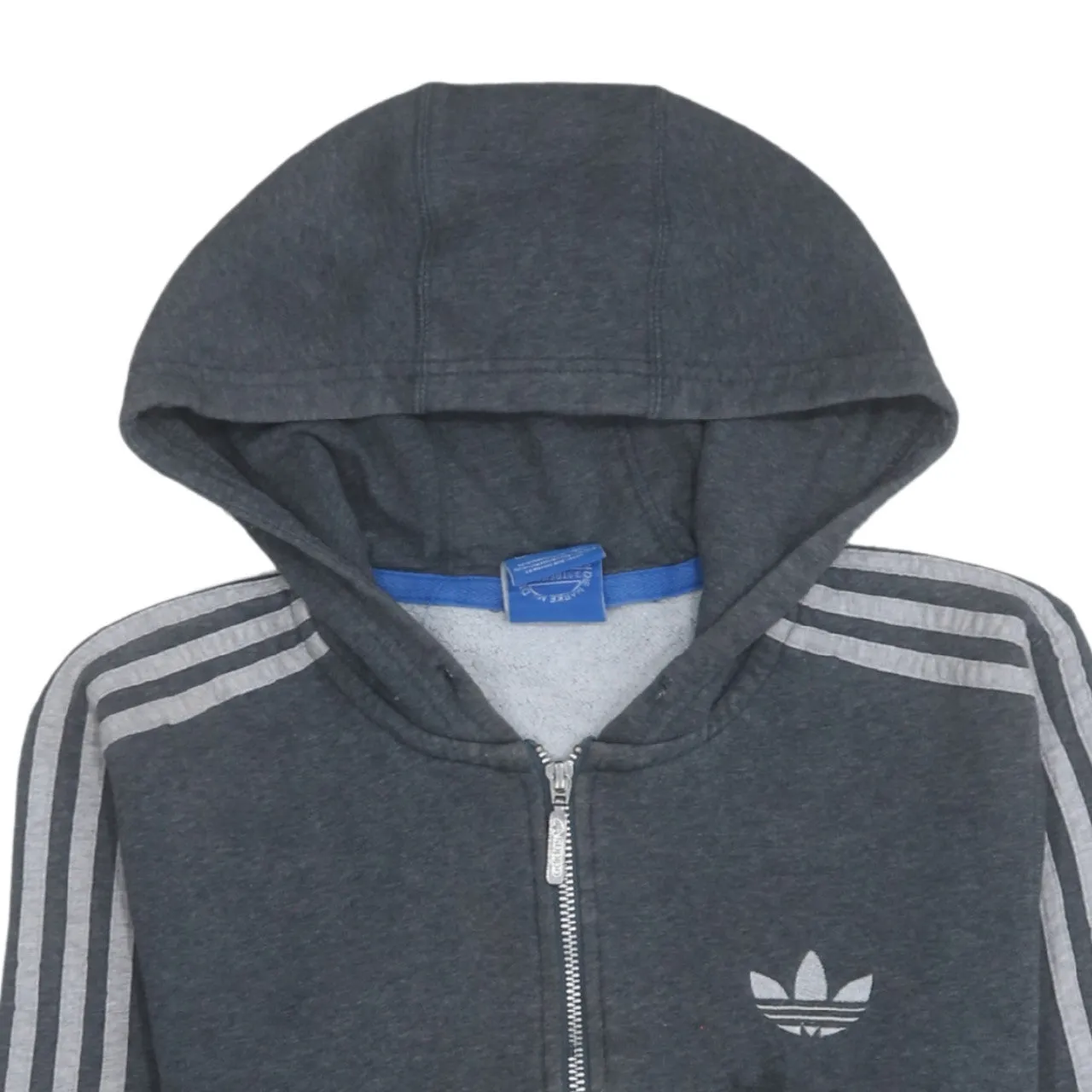 Adidas 90's Striped Sleeve Full Zip Up Hoodie XSmall Grey sold by Vintage Club product image thumbnail 3