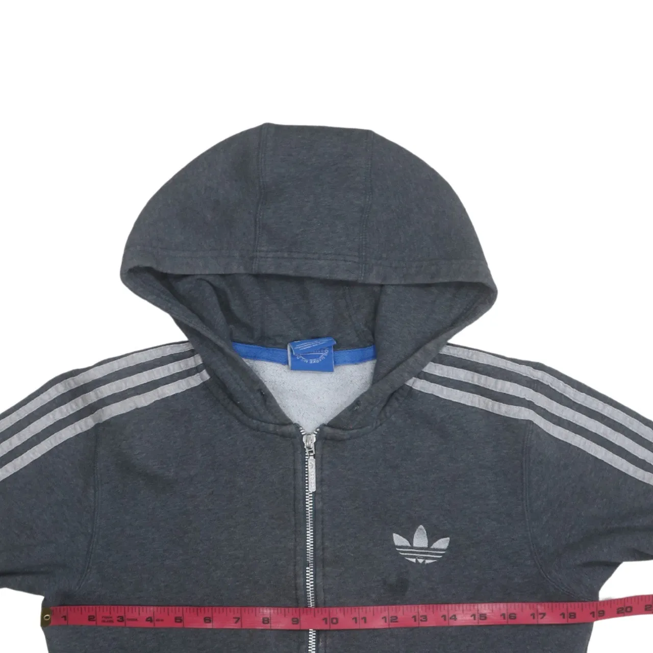 Adidas 90's Striped Sleeve Full Zip Up Hoodie XSmall Grey sold by Vintage Club product image thumbnail 5