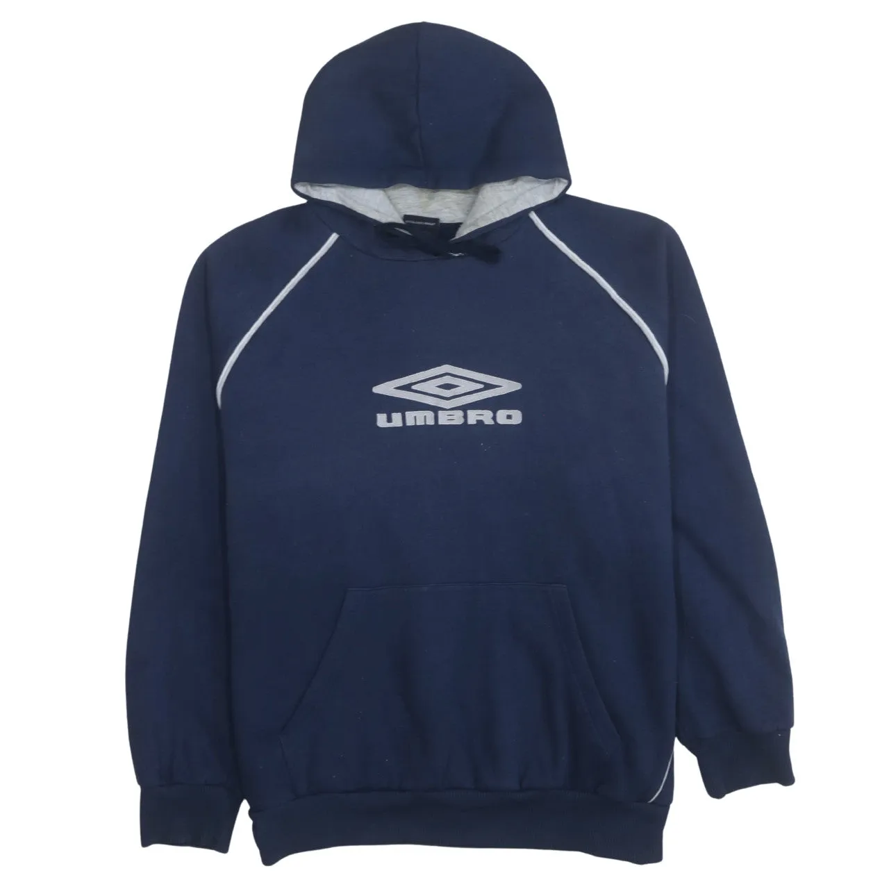 Umbro 90's Spellout Pullover Hoodie XLarge Navy Blue sold by Vintage Club