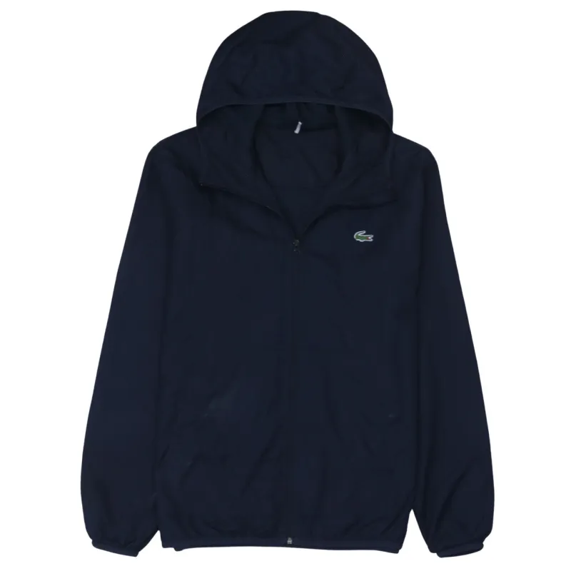 Lacoste 90's Hooded Full Zip Up Windbreaker Small  Navy Blue made by Lacoste