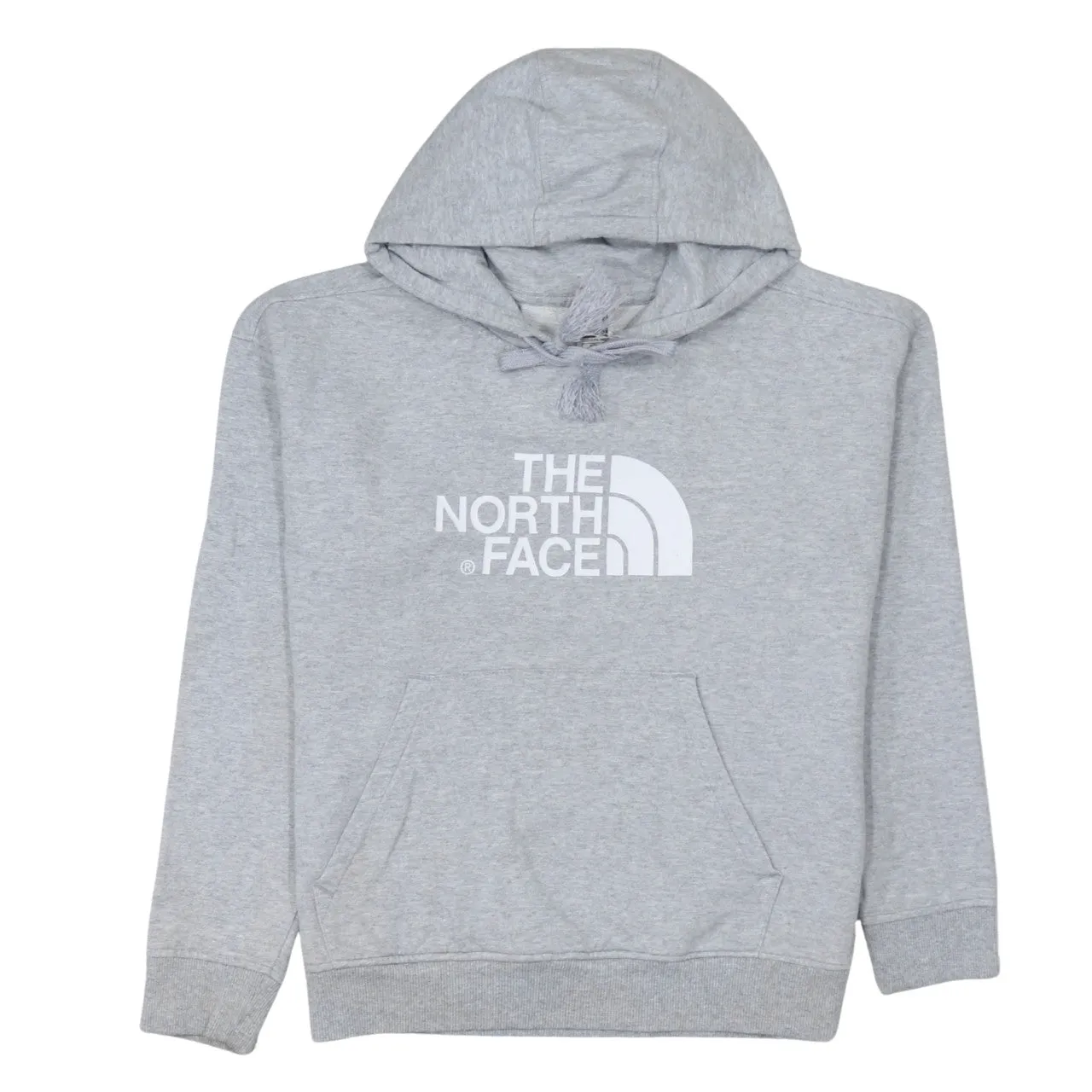 The North Face 90's Spellout Pullover Hoodie Medium Grey sold by Vintage Club