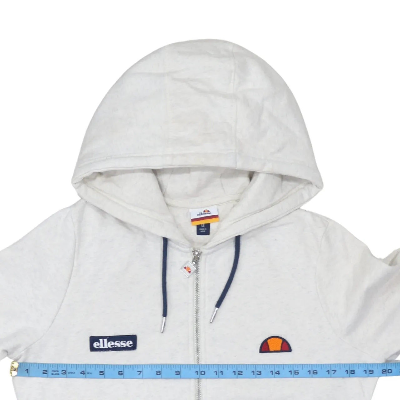 Ellesse 90's Lightweight Full Zip Up Hoodie Medium Beige Cream sold by Vintage Club product image thumbnail 5