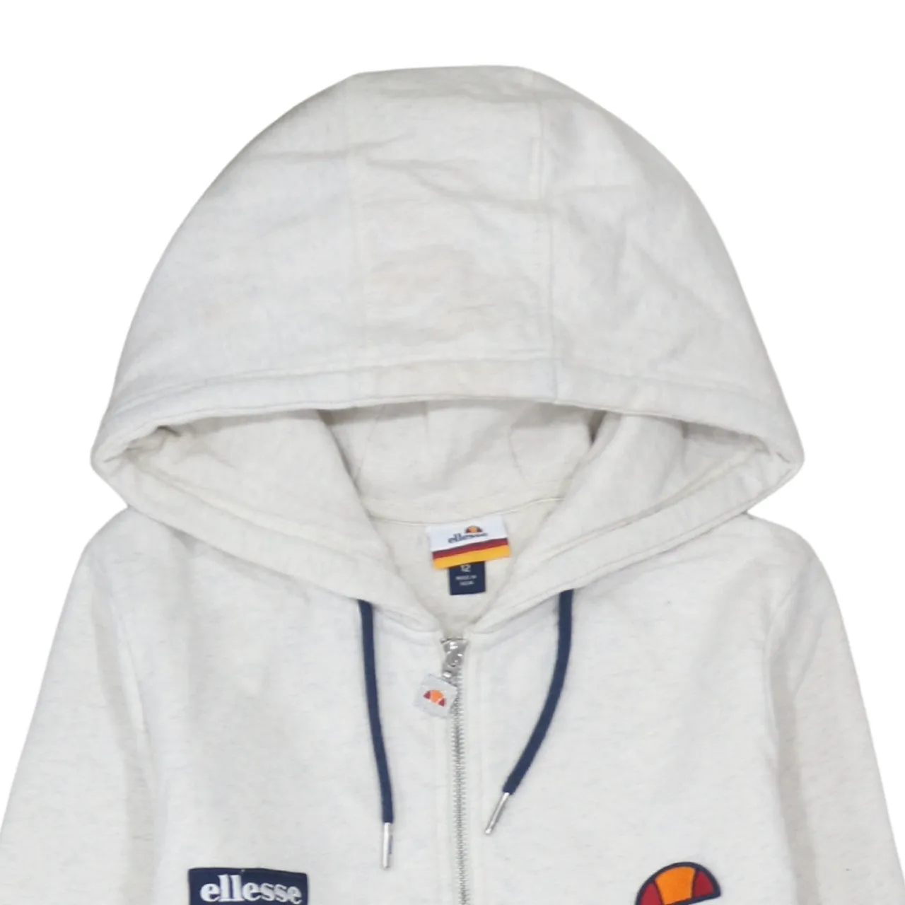 Ellesse 90's Lightweight Full Zip Up Hoodie Medium Beige Cream sold by Vintage Club product image thumbnail 3