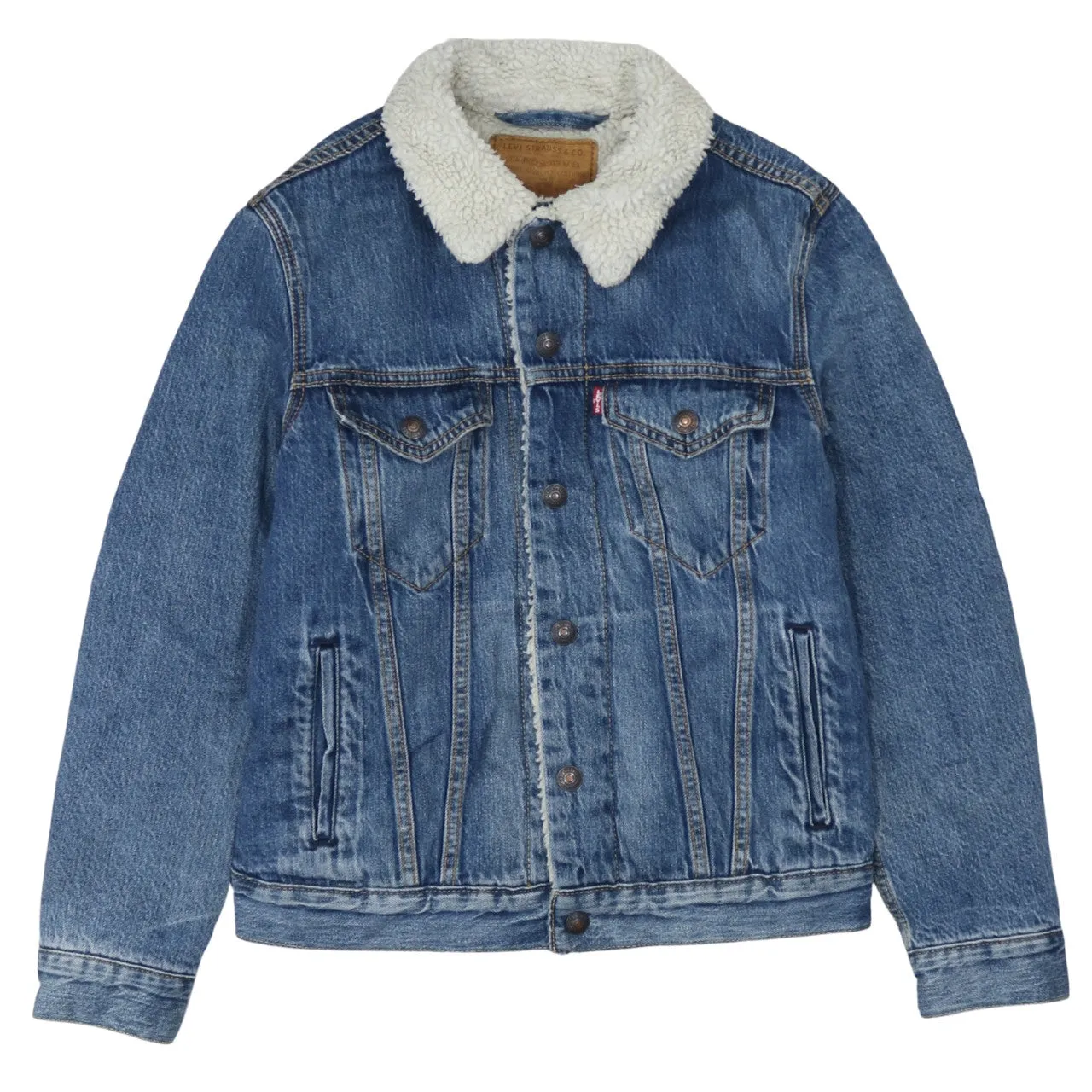 Levi's 90's Plain Button Up Denim Jacket XSmall Blue sold by Vintage Club