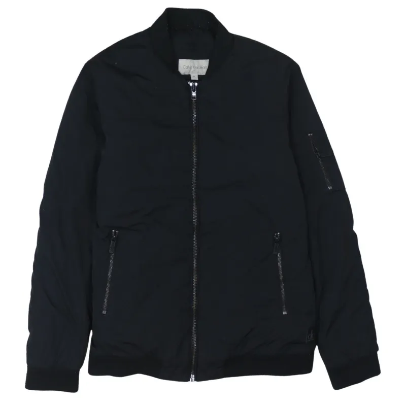 Calvin Klein 90's Plain Full Zip Up Windbreaker Medium Black made by Calvin Klein