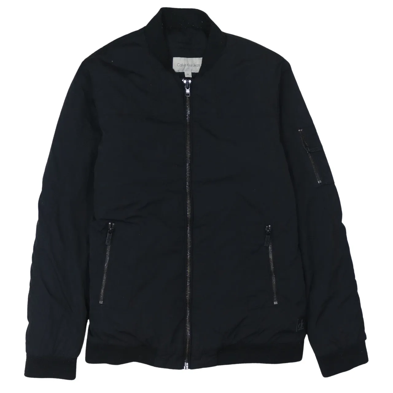 Calvin Klein 90's Plain Full Zip Up Windbreaker Medium Black sold by Vintage Club