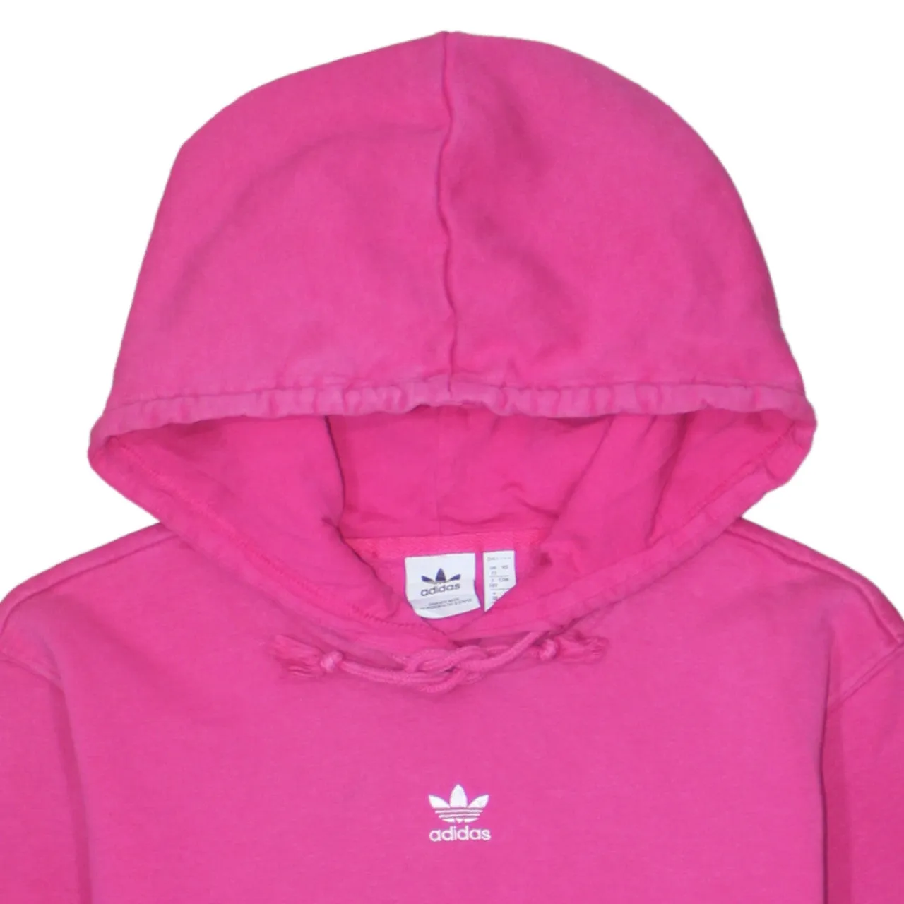Adidas 90's Drawstring Pockets Pullover Hoodie Medium Pink sold by Vintage Club product image thumbnail 3