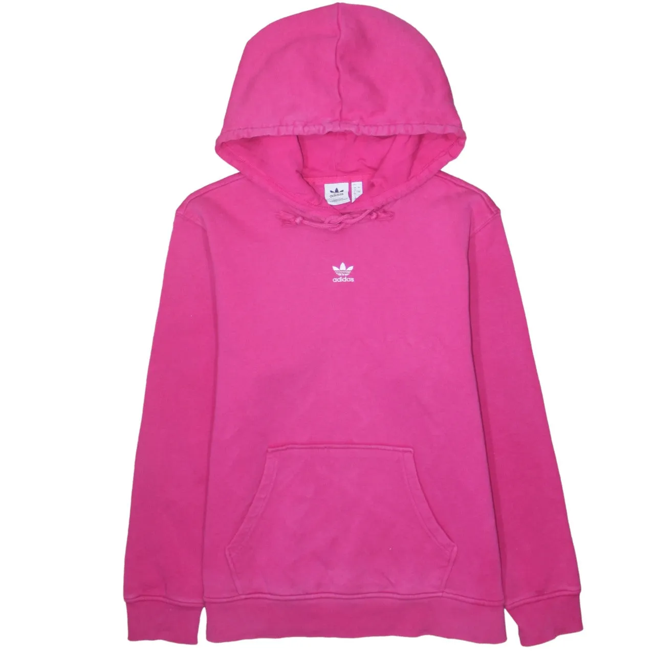 Adidas 90's Drawstring Pockets Pullover Hoodie Medium Pink sold by Vintage Club