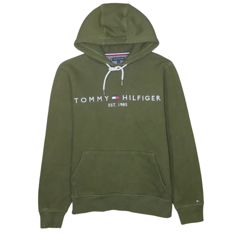Tommy Hilfiger 90's Spellout Pullover Hoodie Small Green made by Tommy Hilfiger