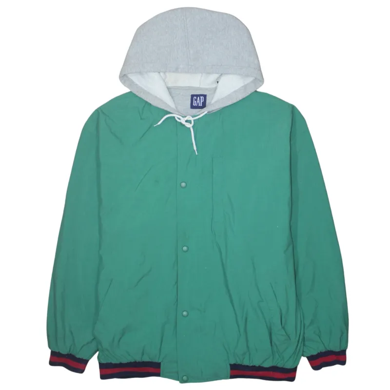 Gap 90's Hooded Button Up Windbreaker XLarge Green sold by Vintage Club