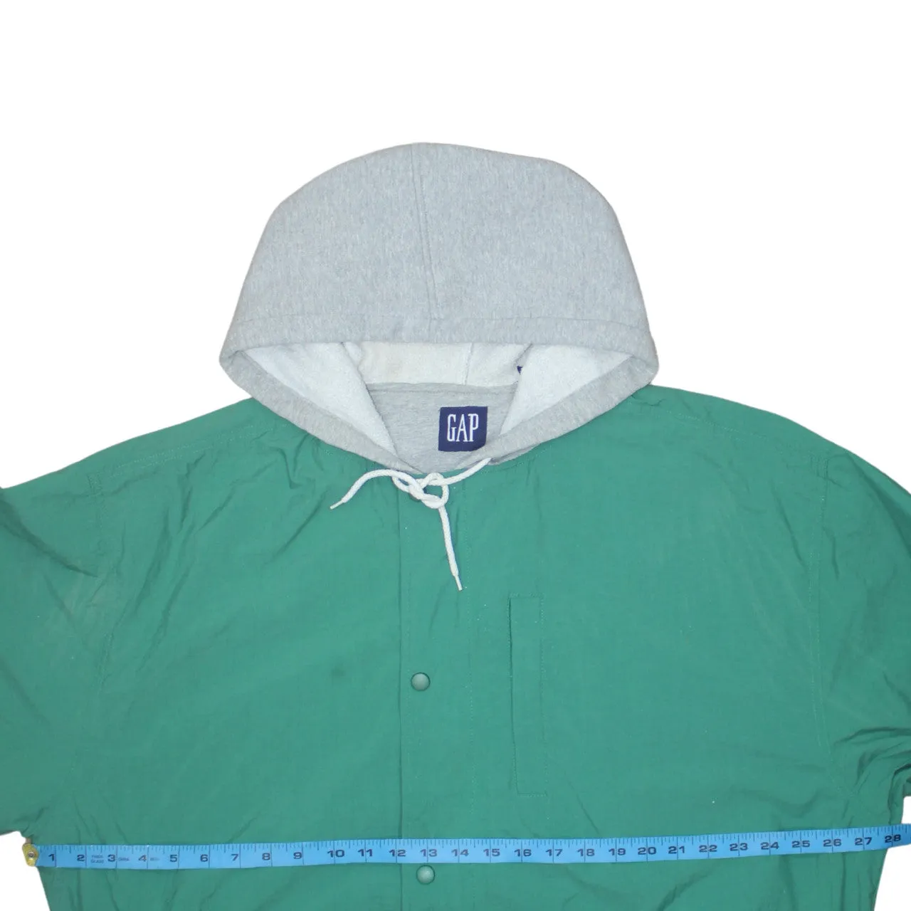 Gap 90's Hooded Button Up Windbreaker XLarge Green sold by Vintage Club product image thumbnail 5