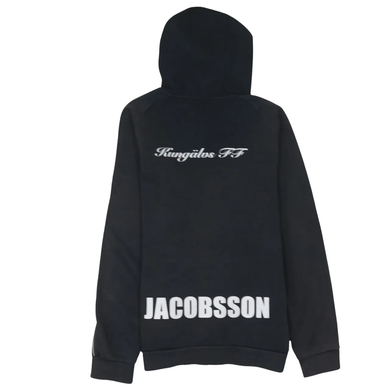 Adidas 90's Drawstring Pockets Pullover Hoodie Small Black sold by Vintage Club product image thumbnail 2