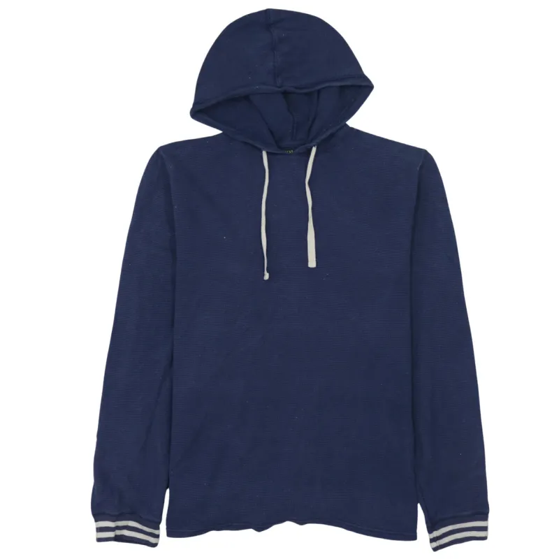 Polo Ralph Lauren 90's Striped Cuff Pullover Hoodie Medium Blue sold by Vintage Club