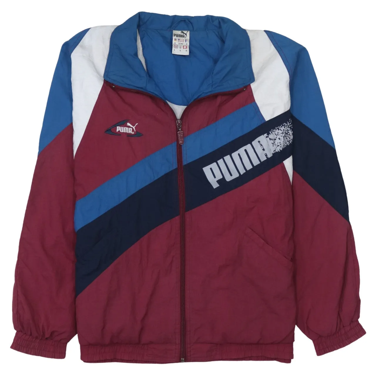 Puma 90's Lightweight Full Zip Up Windbreaker Small Burgundy Red sold by Vintage Club