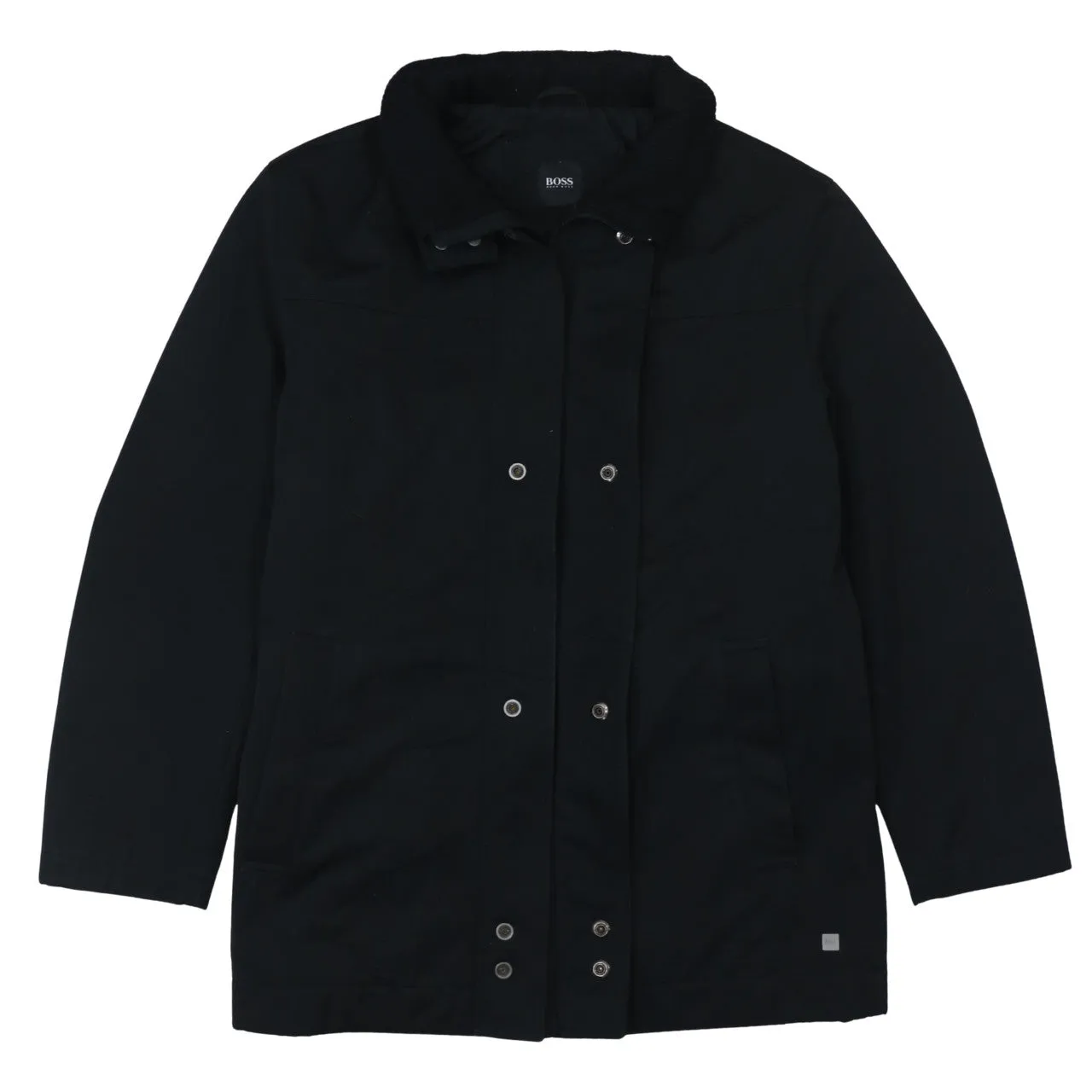 HUGO BOSS 90's Plain Full Zip Up Windbreaker Large Black sold by Vintage Club