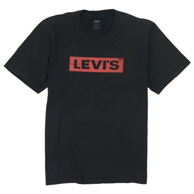 Levi's 90's Spellout Short Sleeves T Shirt Small Black made by Levi's