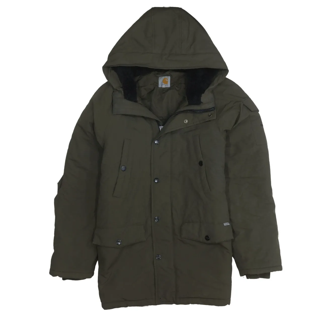Carhartt 90's Hooded Full Zip Up Windbreaker Small Green sold by Vintage Club
