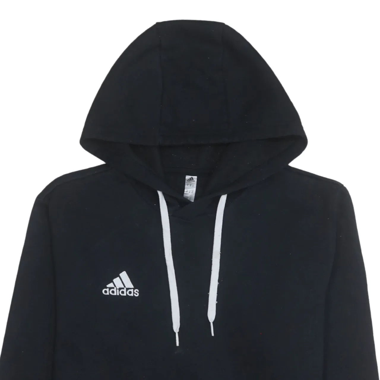 Adidas 90's Drawstring Pockets Pullover Hoodie Medium Black sold by Vintage Club product image thumbnail 3