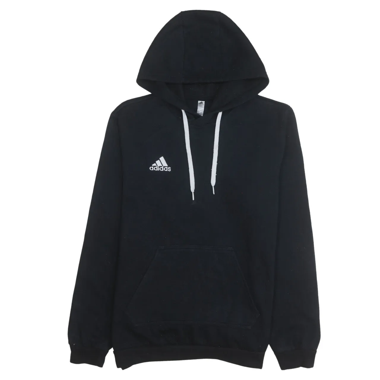 Adidas 90's Drawstring Pockets Pullover Hoodie Medium Black sold by Vintage Club