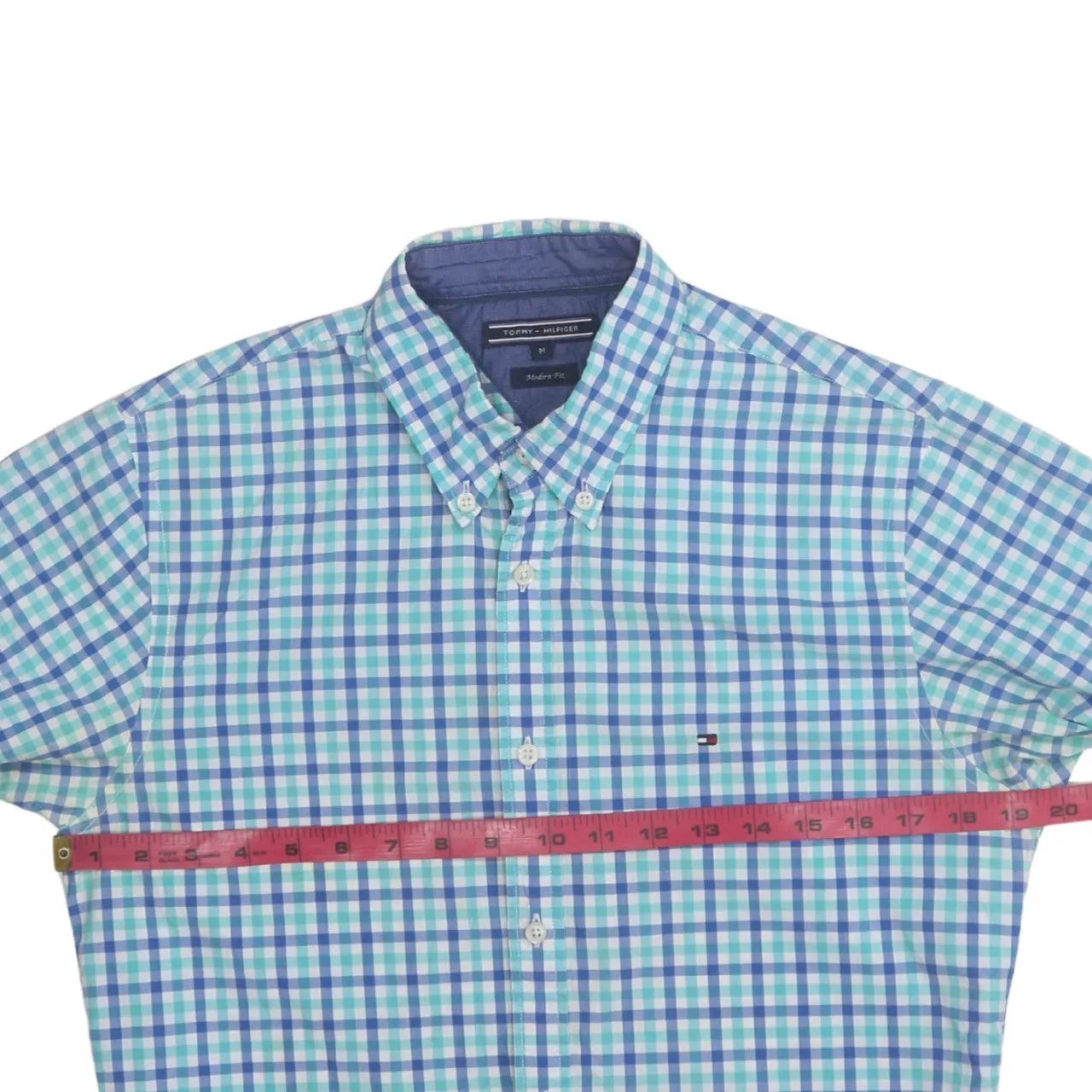 Tommy Hilfiger 90's Short Sleeves Button Up Shirt Medium Blue sold by Vintage Club product image thumbnail 5