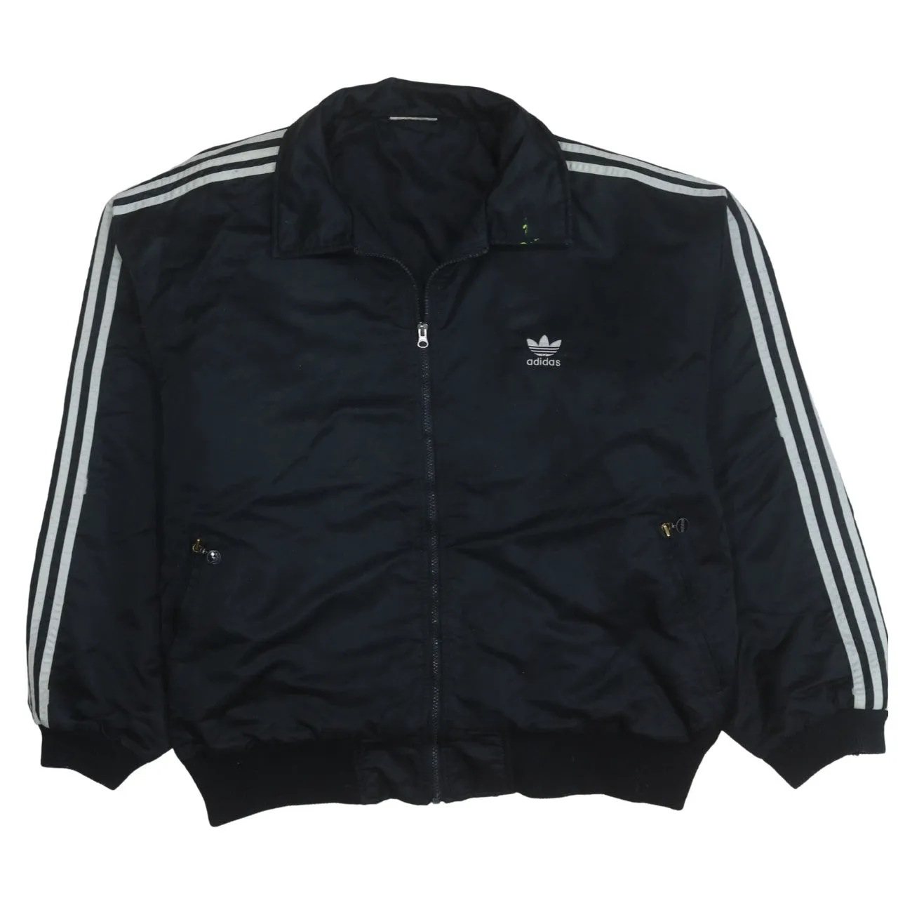 Adidas 90's Striped Sleeve Full Zip Up Windbreaker XXLarge Black sold by Vintage Club
