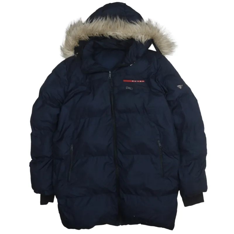 Prada 90's Heavyweight Full Zip Up Windbreaker Small  Navy Blue made by Prada