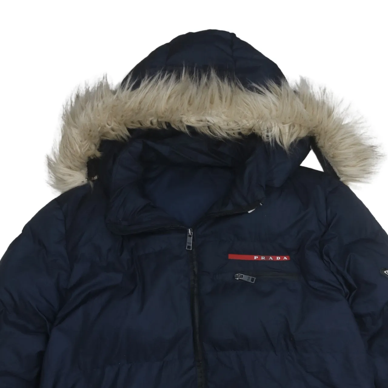 Prada 90's Heavyweight Full Zip Up Windbreaker Small Navy Blue sold by Vintage Club product image thumbnail 3